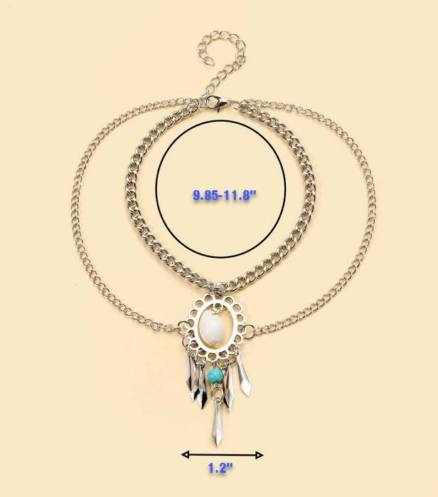 Sea Shell Boho Dual Chain Anklet