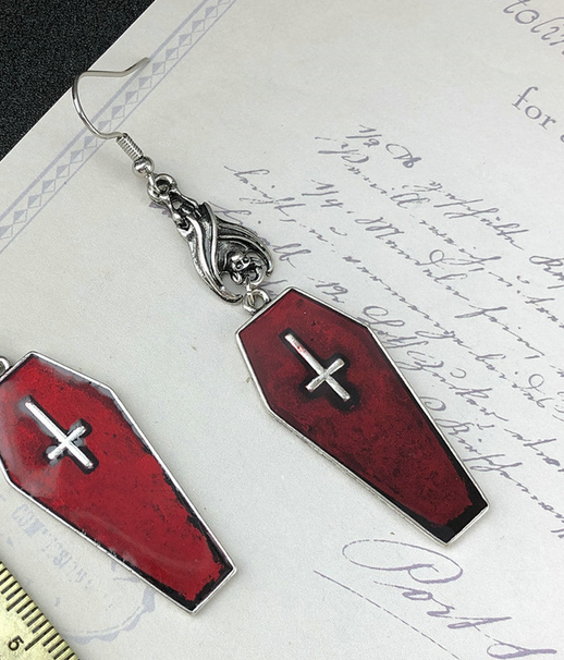 Vampire Casket Goth Earrings