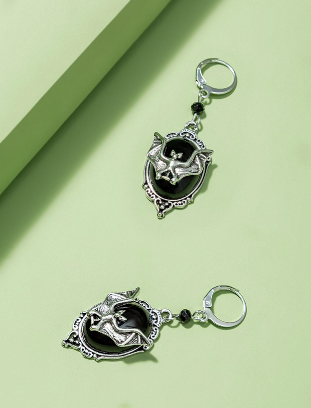 Goth Vampire Bat Earrings