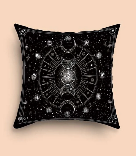 Comfy Wicca Sun Moon Pillow Case (without pillow) 18 x 18