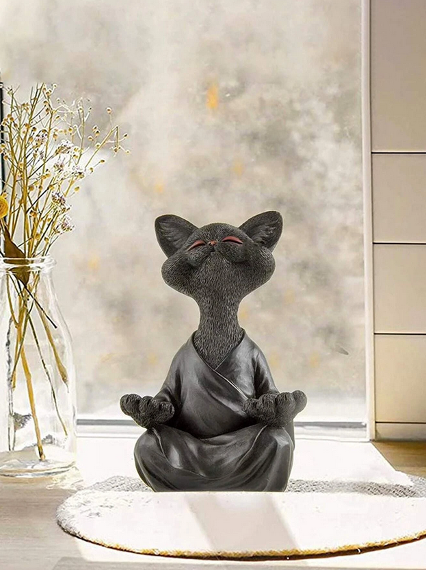 Buddha Cat Resin Figure
