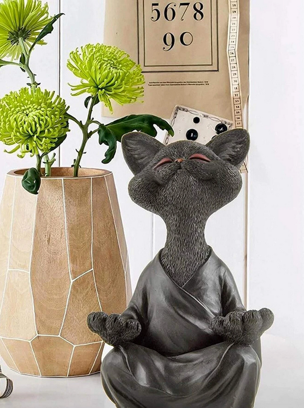 Buddha Cat Resin Figure