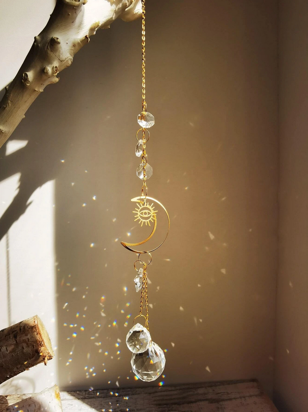 Wall / Window Hanging Moon / All-Seeing Eye Prism