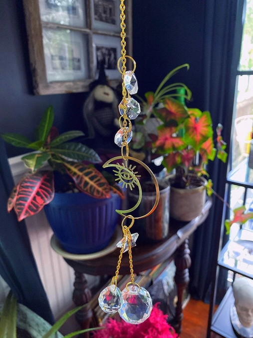 Wall / Window Hanging Moon / All-Seeing Eye Prism