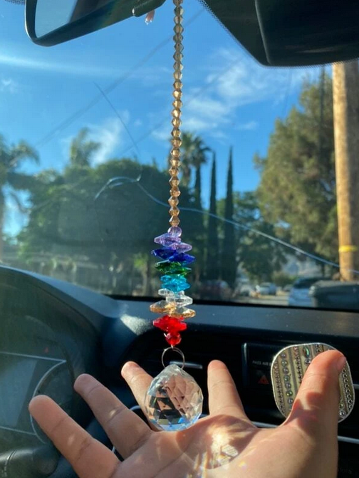 Wall / Window Hanging Multi-Colored Chakra Tree Prism