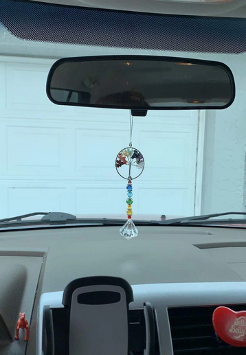 Wall / Window Hanging Multi-Colored Chakra Tree Prism