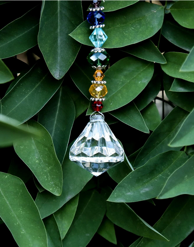 Wall / Window Hanging Multi-Colored Chakra Tree Prism