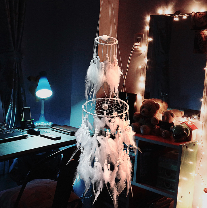 Hanging White Dreamcatcher (Dream Catcher)