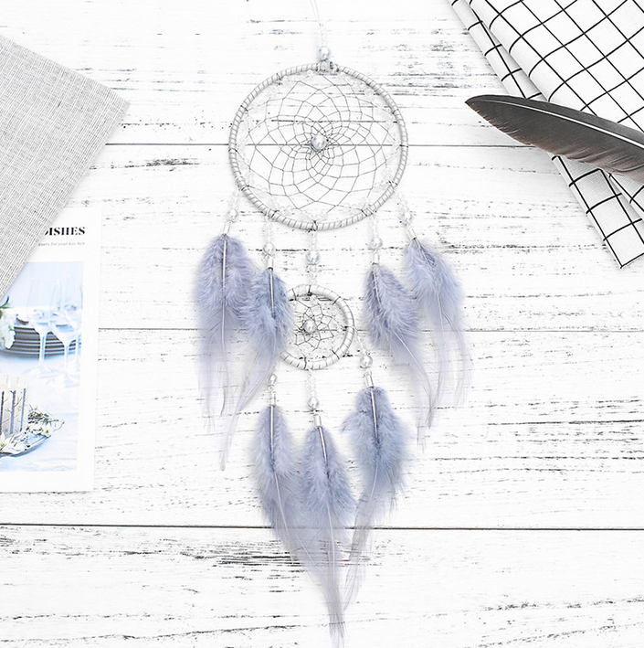 Silver Grey Dual Hoop Dreamcatcher (Dream Catcher)