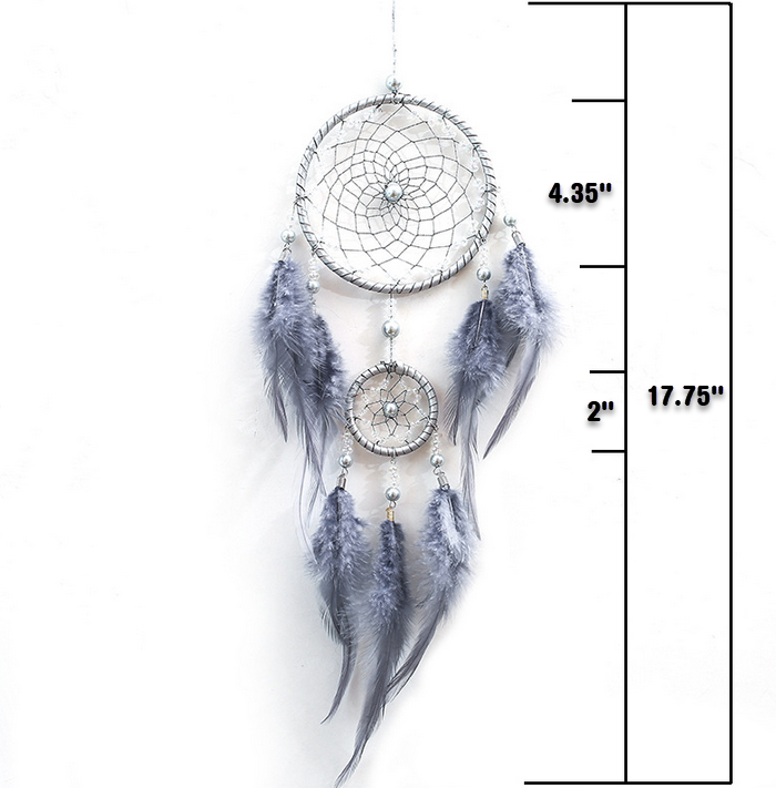 Silver Grey Dual Hoop Dreamcatcher (Dream Catcher)