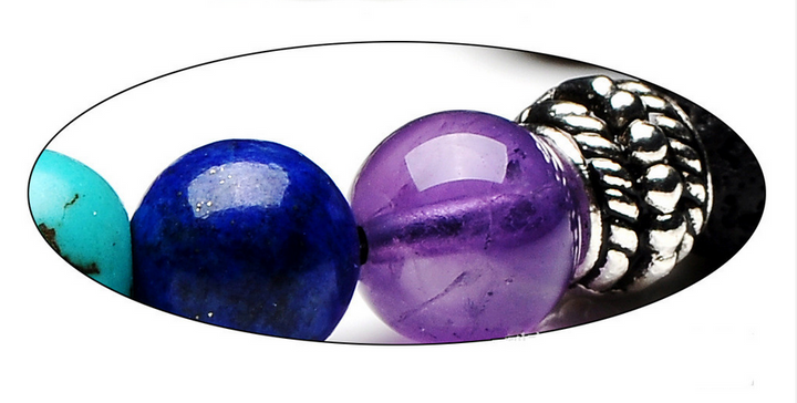 Chakra Natural Stone Bracelet W/ Sacred Om and Tree Of Life Symbols (2 styles)