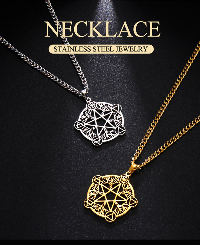 Wicca Pentagram Eternity / Infinity Pagan Religious Symbol Necklace