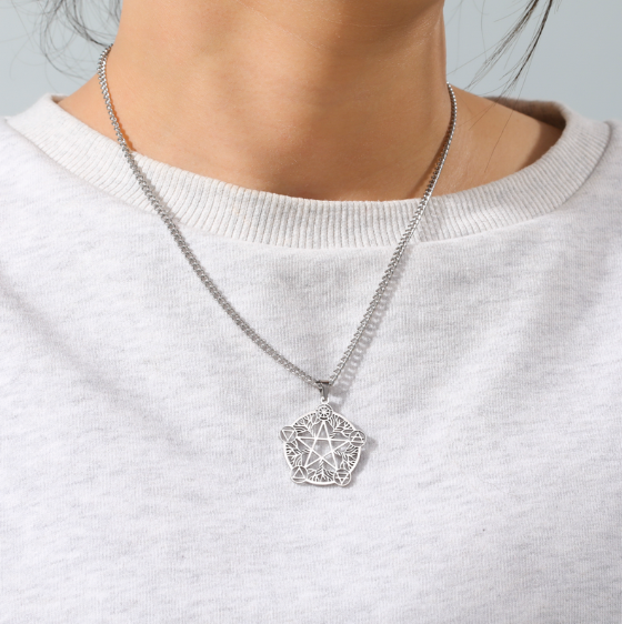 Wicca Pentagram Eternity / Infinity Pagan Religious Symbol Necklace