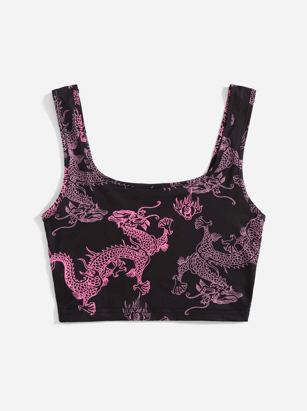 Chinese Dragon Crop Tee / Tank