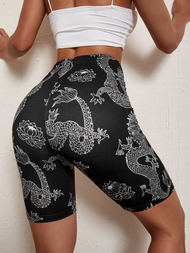 Chinese Dragon Biker Shorts