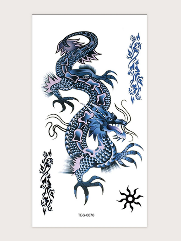 Chinese Dragon Henna Temporary Tattoo