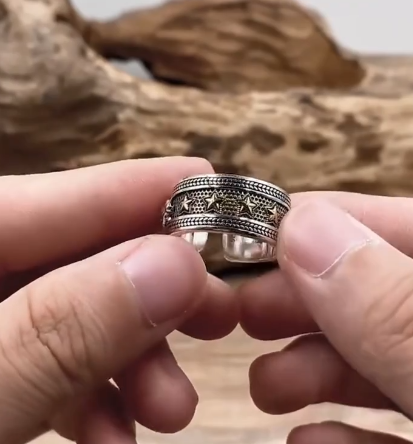 Star Studded Sterling Sliver Ring