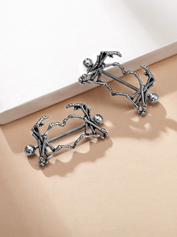 Skeleton Hands Nipple Ring (Set of 2)