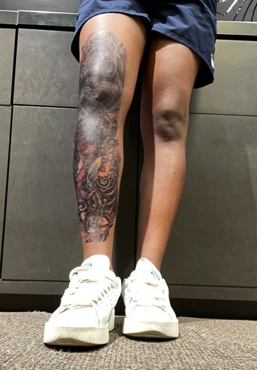 Tiger Scene Full Arm, Leg or Back Henna Temporary Tattoo