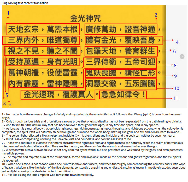 Powerful Carved Ancient Chinese Buddha Taoist Scripture Ring