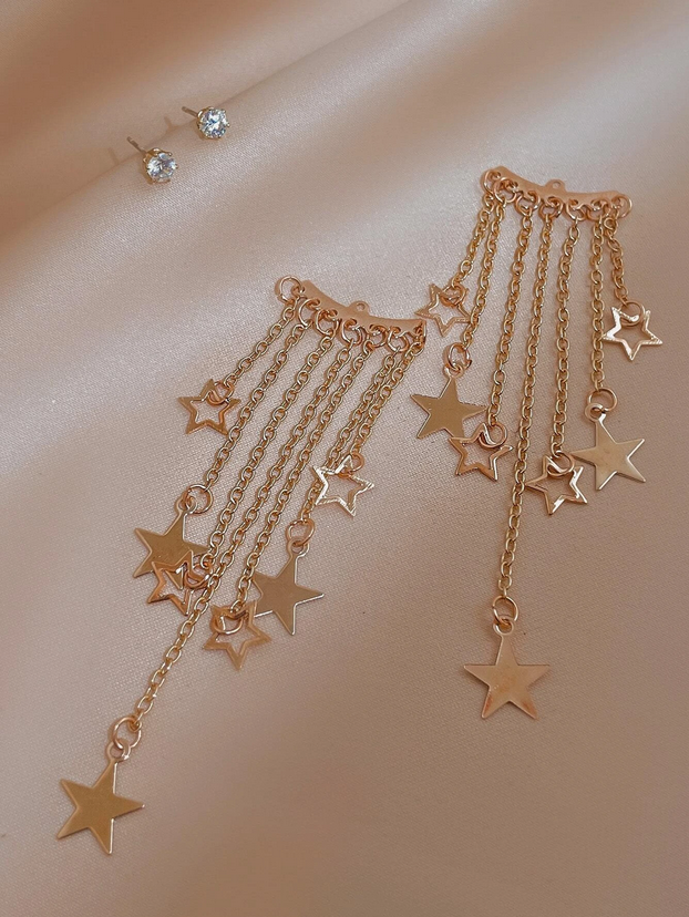 Star Tassel Rhinestone Earrings