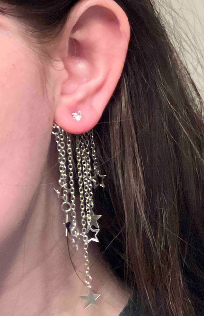 Star Tassel Rhinestone Earrings