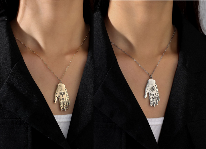 Hamsa Symbol Necklace (Gold or Silver)