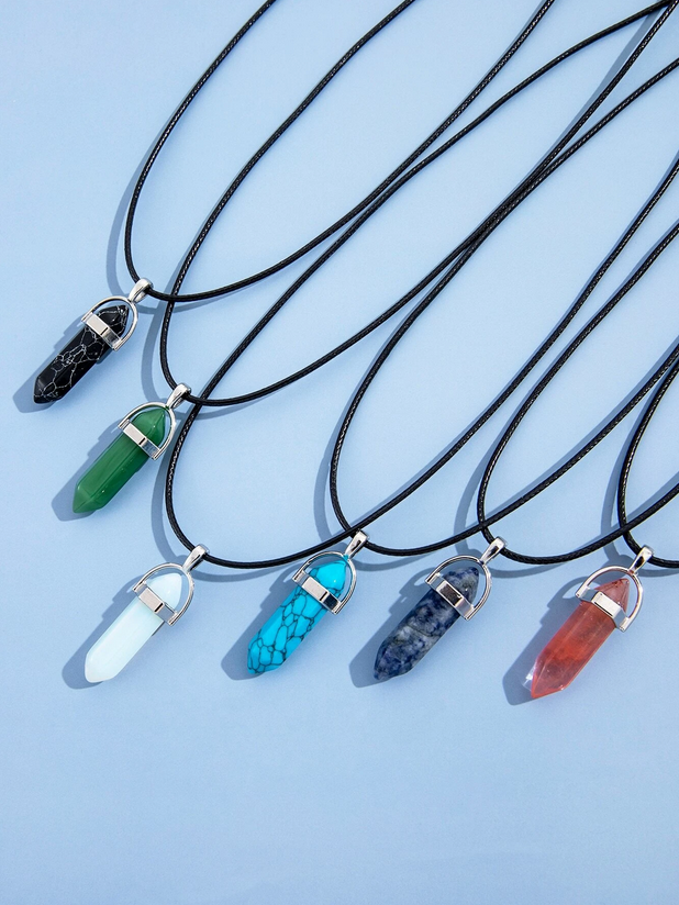 Geometric Bullet Rope Necklace 6 pcs.