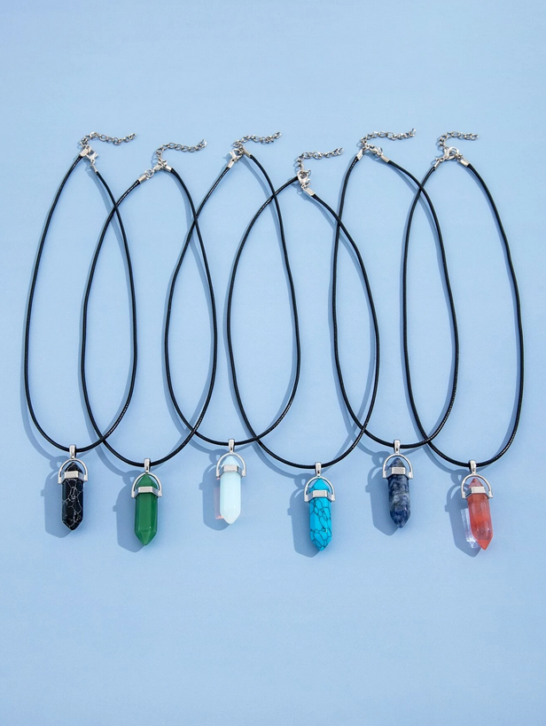 Geometric Bullet Rope Necklace 6 pcs.