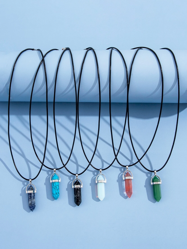 Geometric Bullet Rope Necklace 6 pcs.