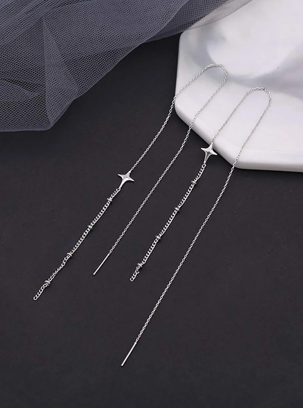 Double Hole Star Threader Earrings