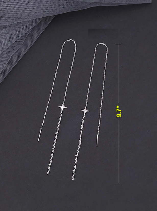 Double Hole Star Threader Earrings