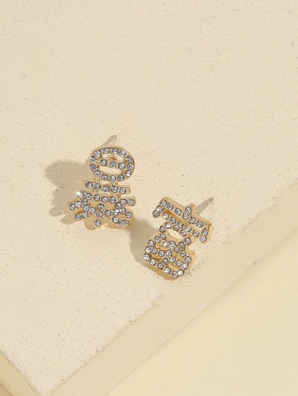 Chinese Wealth Symbols Rhinestone Earrings