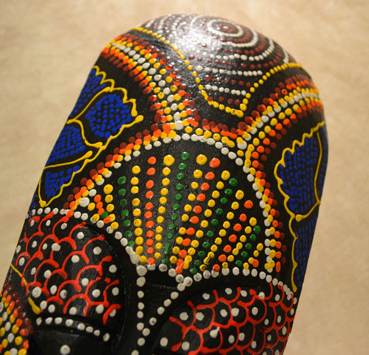 African Kuba Totem Mask - Wood Carved - Hand Carved / Painted 20"