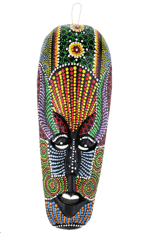 African Kuba Totem Mask - Wood Carved - Hand Carved / Painted 20"