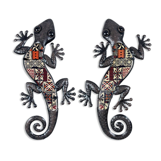 12" Metal Wall Gecko (set of two)