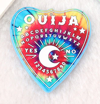 Tie Dye Ouija Planchette Acrylic Dangle Earrings
