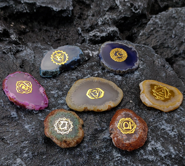 Natural Agate Crystal Ore Crown Chakra Base Energy Stones