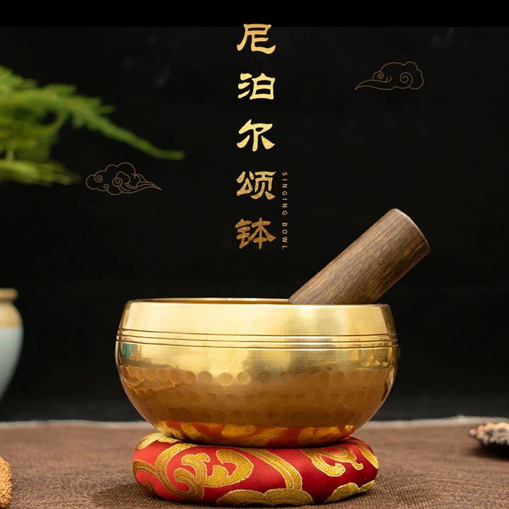 Handmade Brass Tibetan Sound Bowl Set (Chanting Singing Bowl)