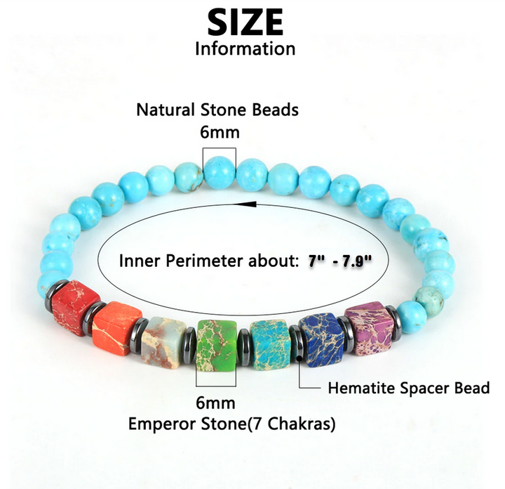 Reiki / Yoga Natural Stone 7 Chakra Bracelet (3 Styles)