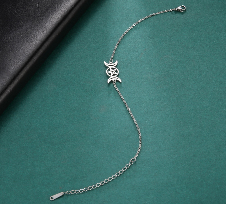 Triple Moon Wicca Goddess Bracelet