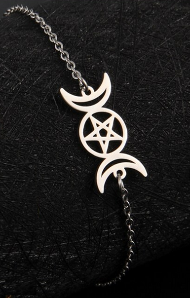 Triple Moon Wicca Goddess Bracelet