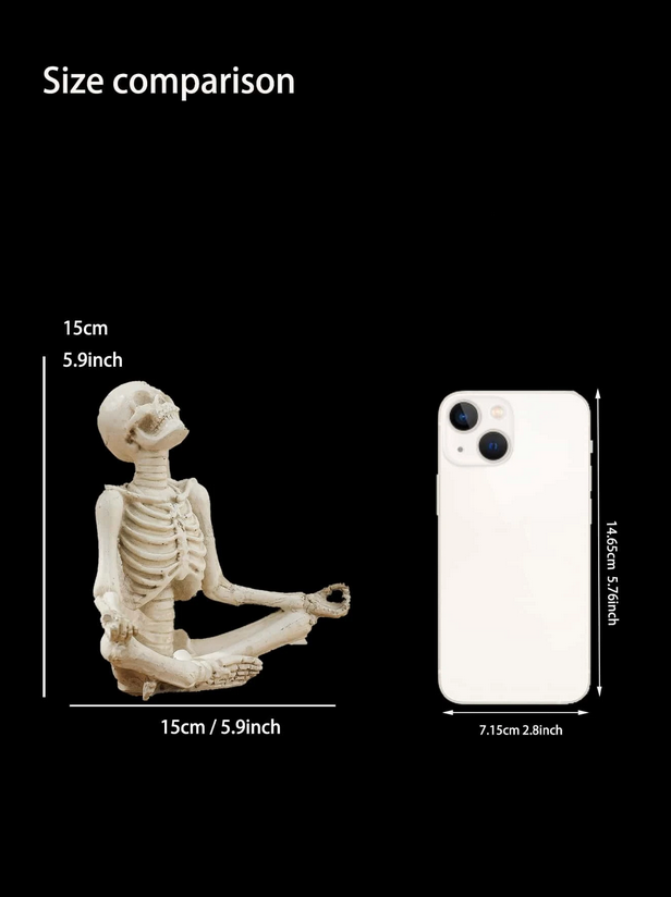 Meditating Skeleton For Garden or Shelf