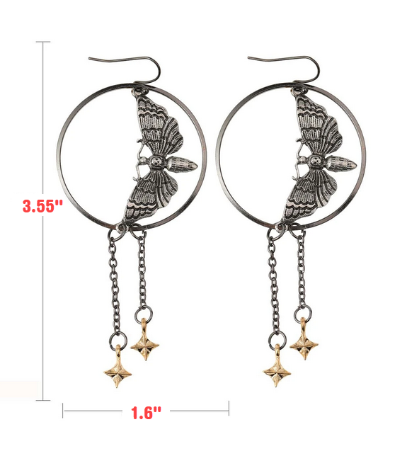 Wicca Moth Inspired Earrings