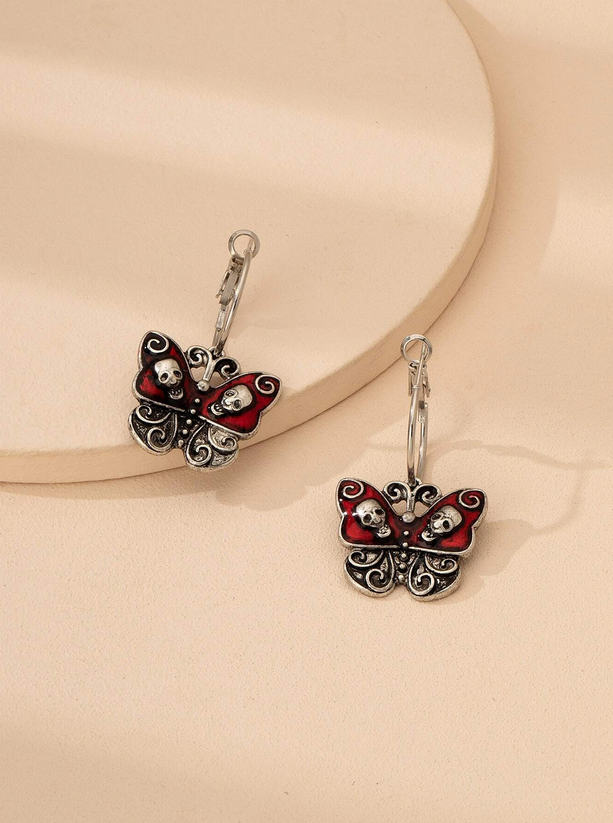 Skull and Butterfly Earrings