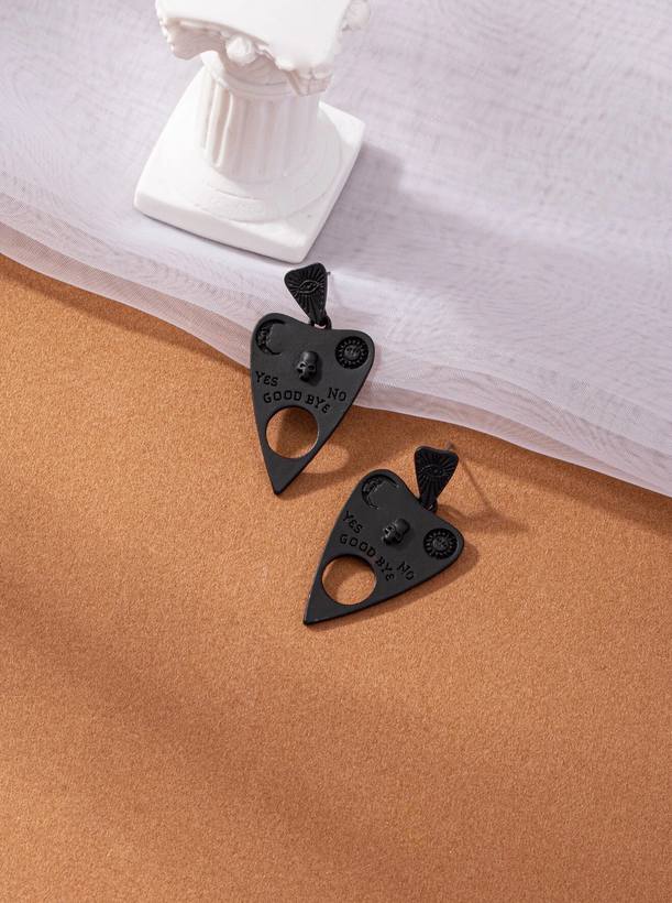 Black Ouija Board Planchette (Pointer) Earring