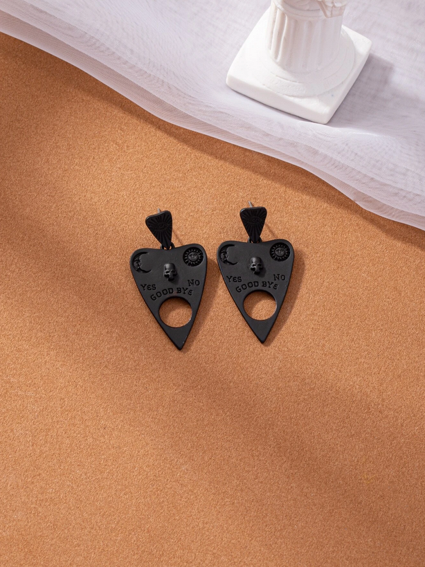 Black Ouija Board Planchette (Pointer) Earring