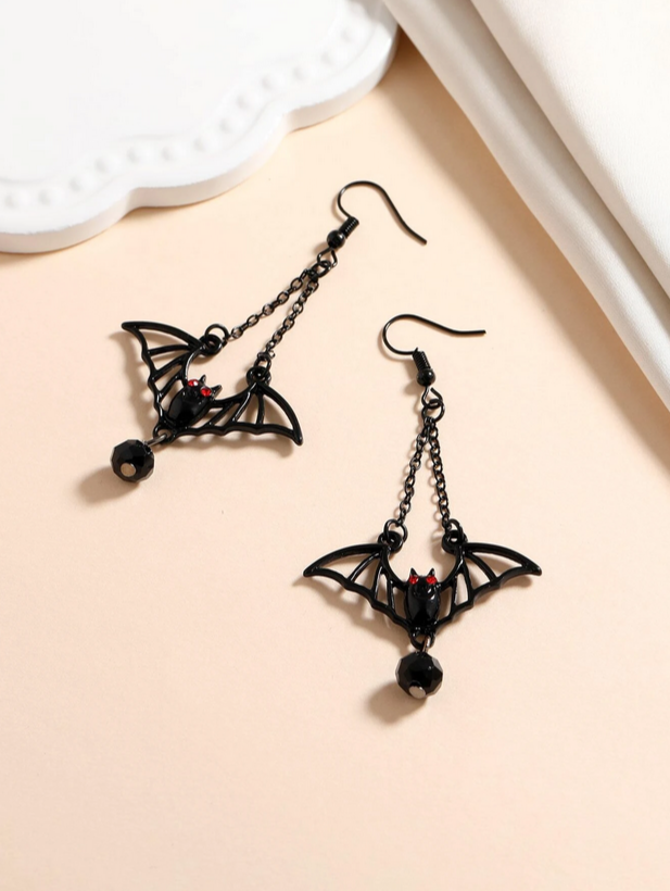 Vampire Bat Dangle Earrings