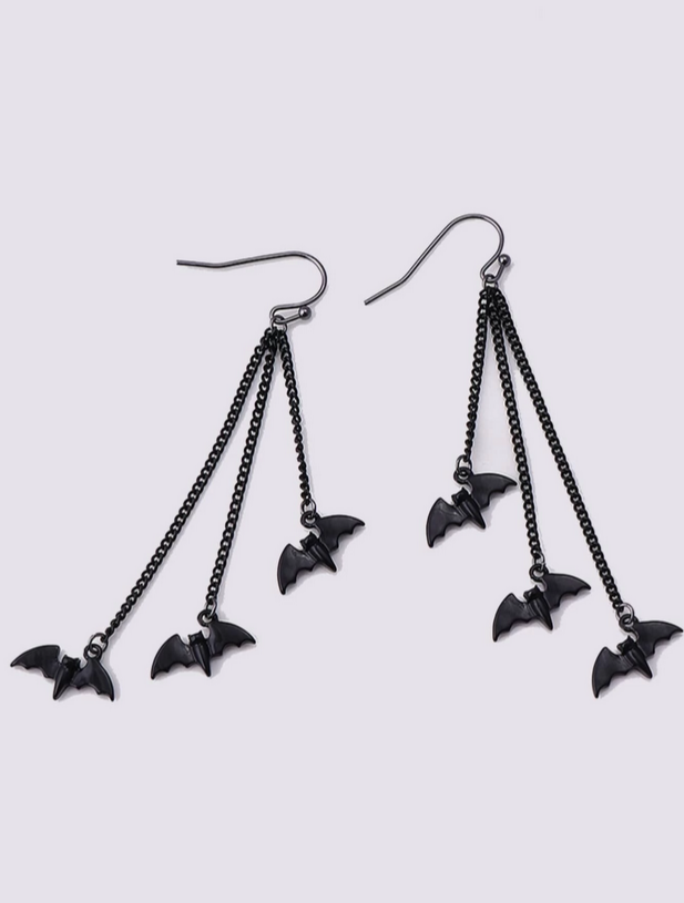 Vampire Three Bat Dangle Earrings