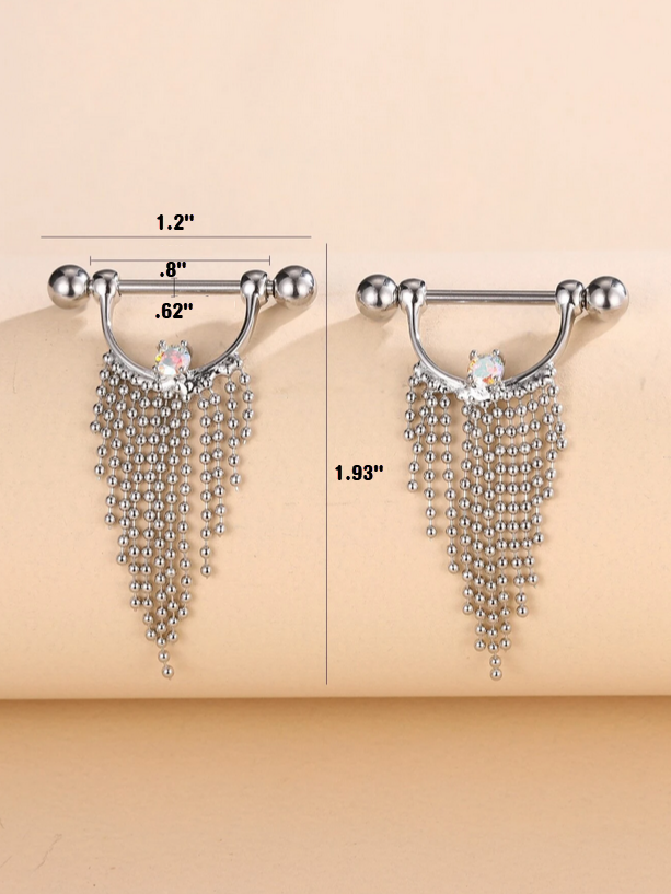 Tassel Bling Nipple Bar (Set of 2)